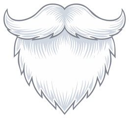 Obraz premium Stylized White Beard and Mustache with a Retro Illustration Style