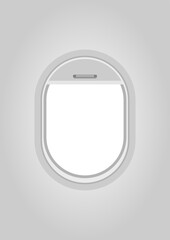 Minimal airplane window design with rounded frame and latch detail, perfect for travel themed branding, aviation content, or modern editorial layouts.