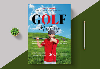 Elegant Golf Sports Magazine Cover Design Template