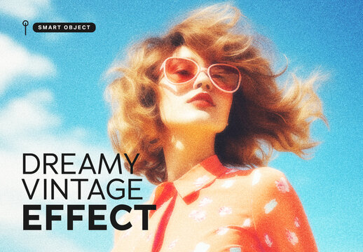 Dreamy Glow Vintage Photo Effect with Retro Grain Template
