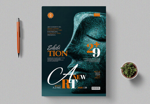 Fashion And Art Exhibition Cover Magazine Template