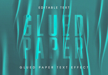 Glued Paper Text Effect Mockup