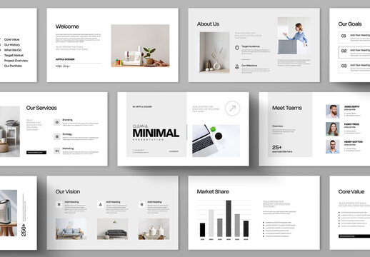 Minimalist Business Presentation Template with Clean Modern Layout