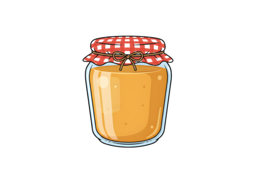 Cartoon Vector Image of a Jar Wrapped in Cloth
