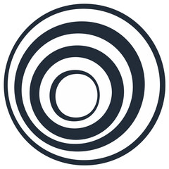 Naklejka premium Abstract Concentric Circles Pattern, Circular Shape Design with Black and White, Minimalist Composition