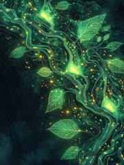 Fototapeta premium Futuristic abstract eco illustration