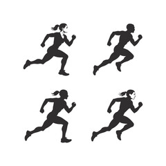 silhouette of a young man running