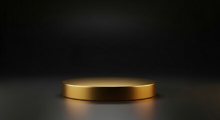 Golden pedestal with luxurious sheen for award presentation or product showcase