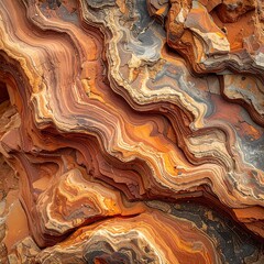 Layered rock formations in vibrant colors