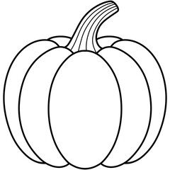 cartoon illustration outline of a pumpkin 