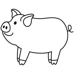cart Illustration outline of a pig
