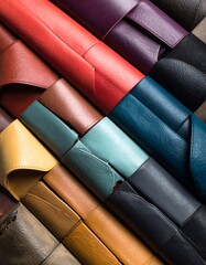 Leather swatches in various colors