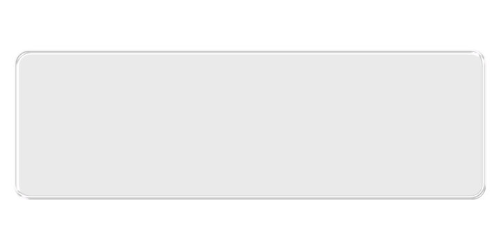 Realistic Clear Glass Bar, Transparent UI Button with Rounded Corners on Alpha Background
