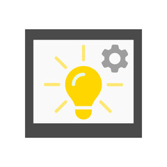 Innovation and Idea Light Bulb Icon in Polaroid Frame