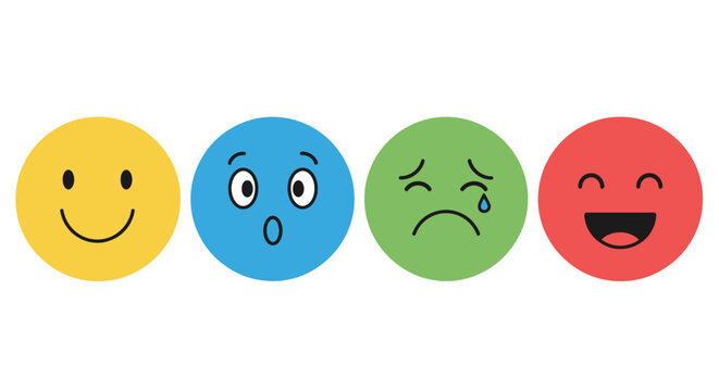 Diverse digital characters displaying range of emotions to convey various feelings