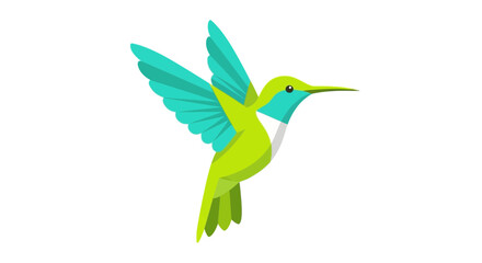 Illustration of a vibrant hummingbird in flight with abstract design elements with colors