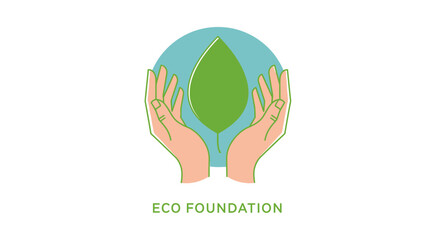 Symbolic illustration of hands holding a leaf representing eco-friendly practices and