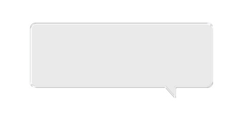 Obraz premium Realistic Clear Glass Speech Bubble, Transparent Rectangular Chat Icon on Alpha Background 