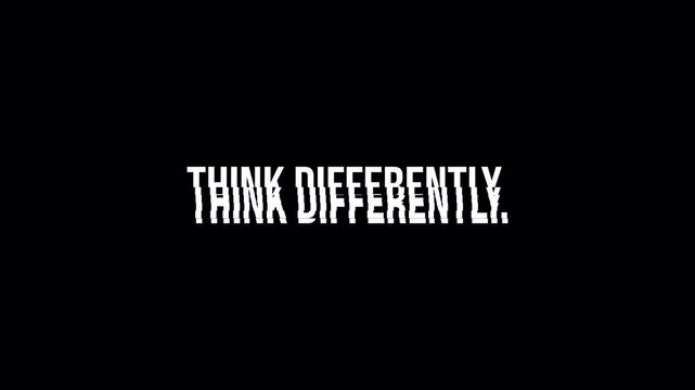 Glitch Text Animation: Think Differently Digital Error Screen Distortion Loop
