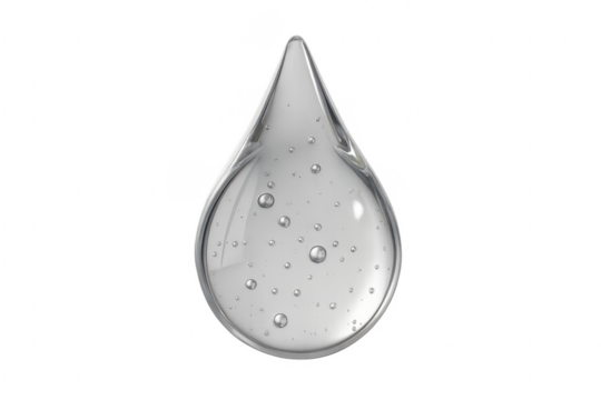 Clear liquid gel serum drop with bubbles