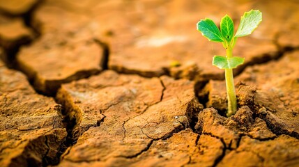 A resilient seedling growing from cracked earth, representing personal growth and transformation.