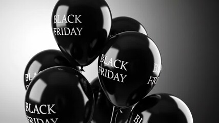 Black Balloons with Text for Sales Promotion Event Celebrating Black
