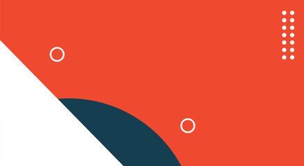 Modern Abstract Geometric Background. Vibrant Orange, Teal, and White Presentation Template Design.