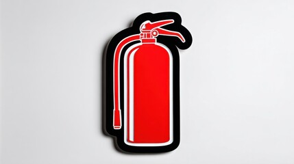 Bright Red Fire Extinguisher Icon on a Clean Background