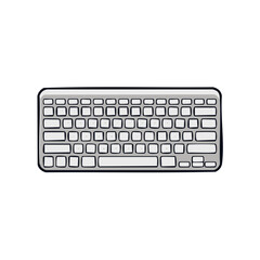Modern minimalist computer keyboard vector illustration for technology, communication, and digital design projects