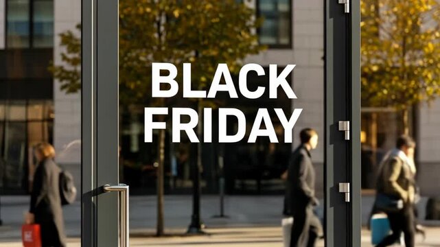 Crowd of Pedestrians Shopping in an Urban Setting During Black Friday