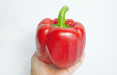 手に乗せた大きなパプリカ
