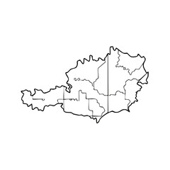 Obraz premium Austria map outline vector illustration black and white