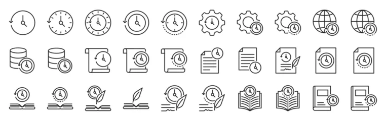 Fototapeten Pony history icon pack outline style vector collection for time management and education  © Iconjam