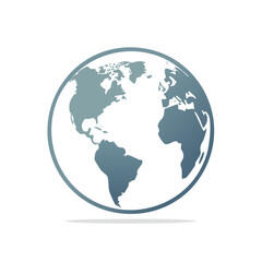 Fototapeta premium World Globe Illustration Showing Continents for Geography and Global Concepts