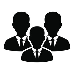 Team silhouette icon representing business professionals in formal attire for corporate concepts silhouette