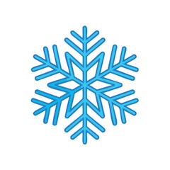 Vibrant Blue Snowflake Icon Illustration Crisp Winter Weather Symbol Design Element