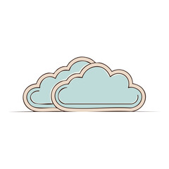Cute Light Blue Stylized Clouds Hand Drawn Weather Graphic