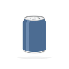 Isolated blue metallic drink can a refreshing beverage or soda pop container graphic
