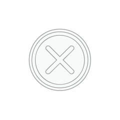 Obraz premium Outline Cross Symbol in Circle Shape for Disapproval or Delete Actions