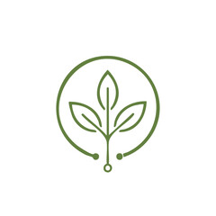 Green Leaf Logo Growing Plant Symbol Icon