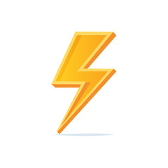 Yellow and Orange Lightning Bolt Illustration on White Background