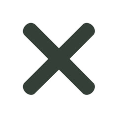 Obraz premium Dark X shape mark. Sign of error, failure or delete. Incorrect choice for user interface and form fields design.