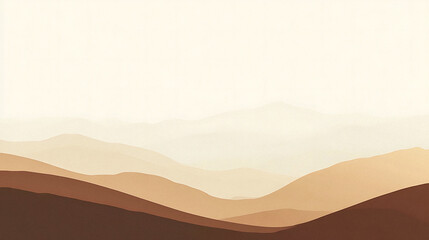 Abstract Mountain Landscape Light Earth Tones Minimalist Layered Artwork