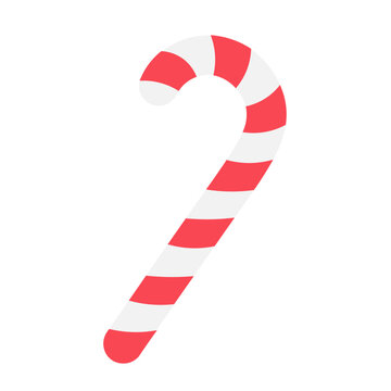 candy cane christmas flat design isolated vector illustration