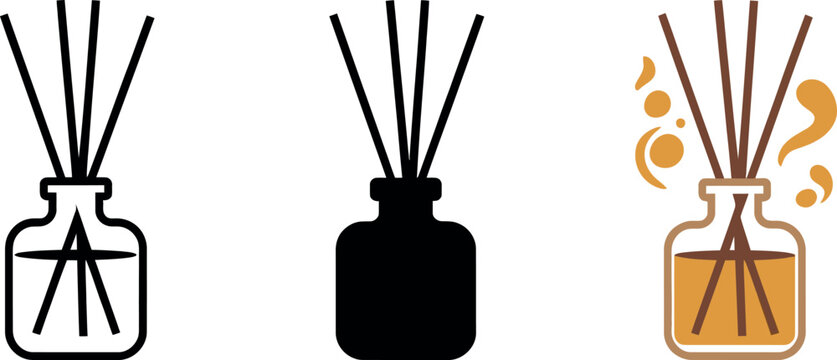 Aroma reed diffuser fragrance illustration for home decor and aromatherapy essential oil refills