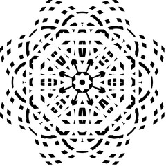 Fototapeta premium Geometric ornamental medallion vector icon in black and white