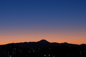 sunset view in Kyodo , Setagaya-Ward, Tokyo , Japan
