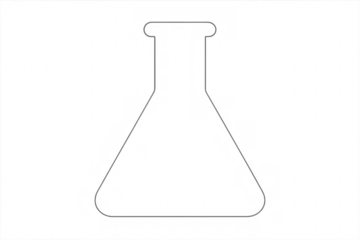 Erlenmeyer flask outline for science and chemistry concept