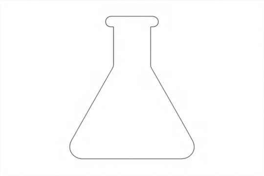 Erlenmeyer flask outline for science and chemistry concept