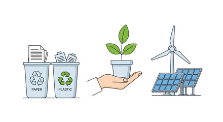 Environmental Sustainability Concepts Recycling, Renewable Energy, and Nature Conservation